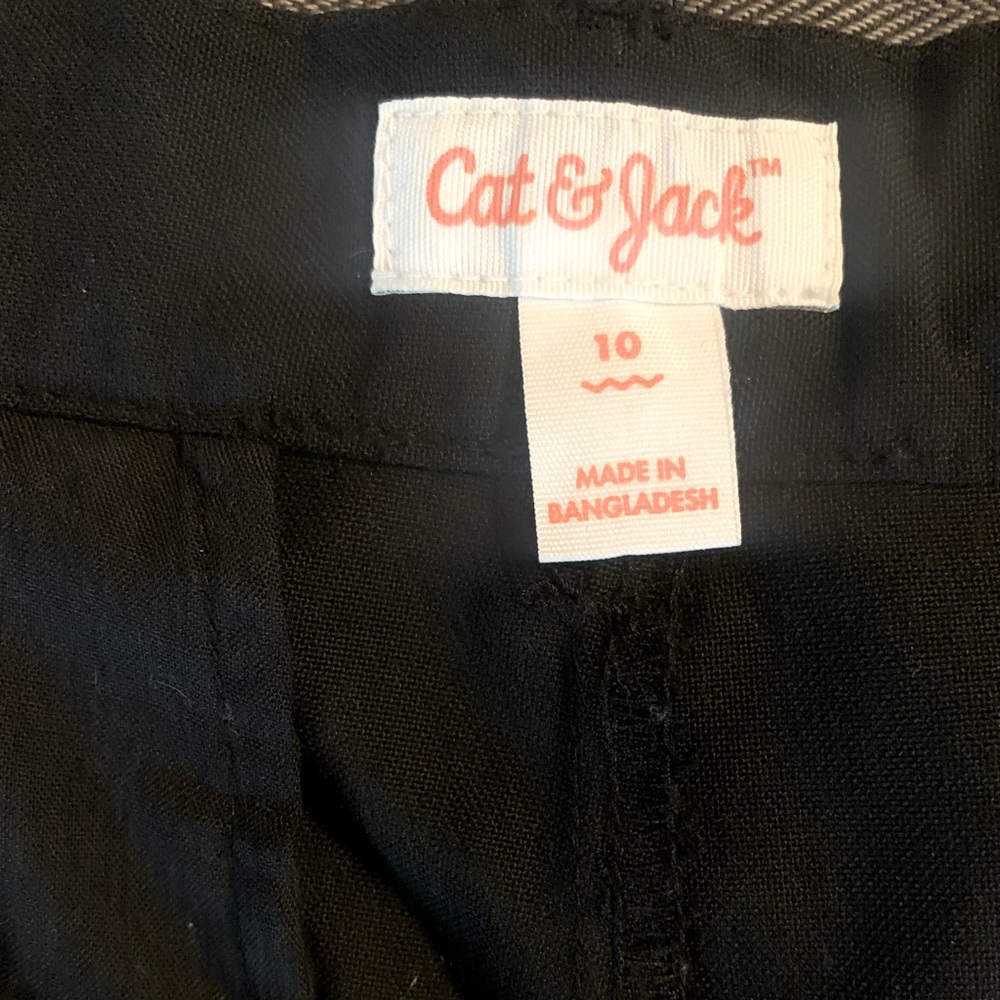 Black dress pants size 10 elastic waist adjustable